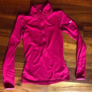 nike pro pink quarter zip